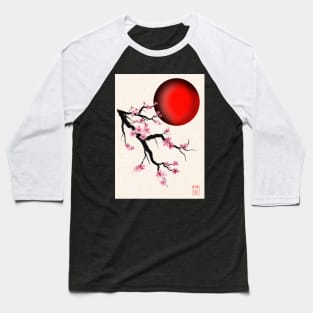 Pretty Japanese cherry blossom (sakura) and a red sun Baseball T-Shirt